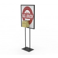 FixtureDisplays® Donation Poster Stand, Ballot Collection with Metal Lock Box Poster not included 11062 Black+11118-COPPER